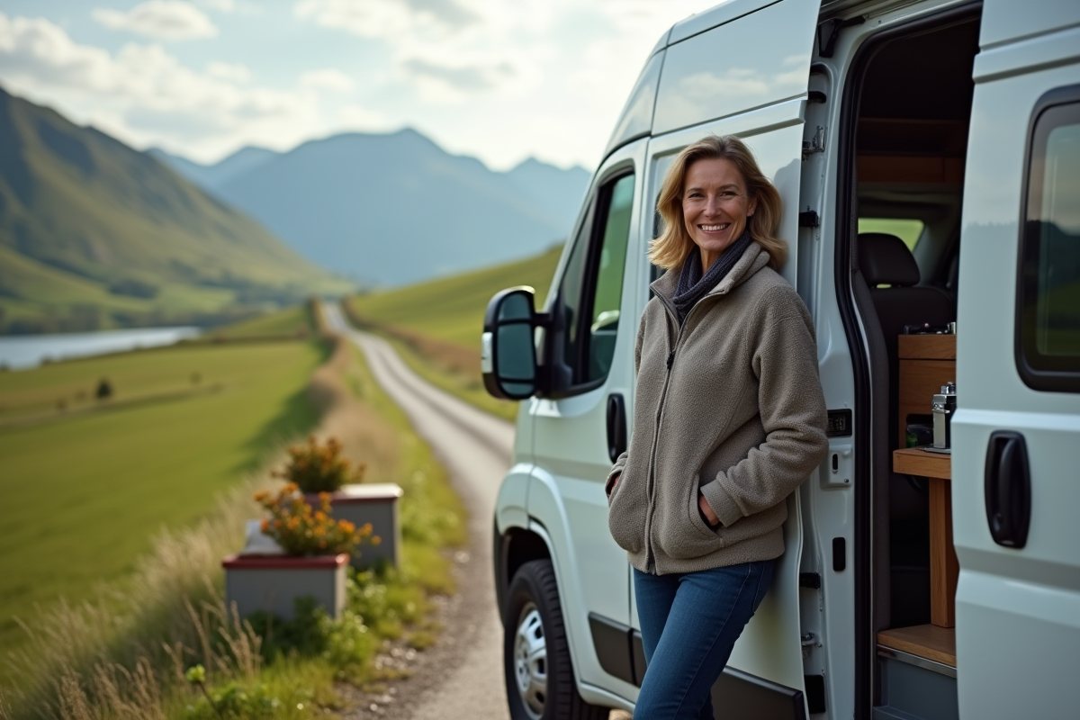 Femme souriante près d