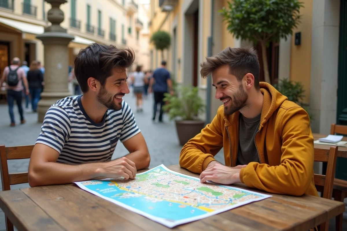 Deux jeunes discutant autour d