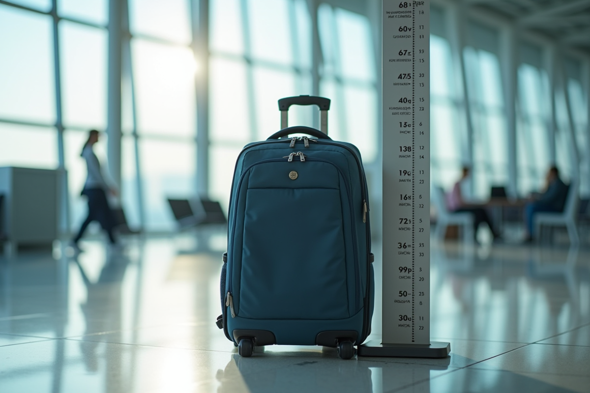 Sac à dos moderne à côté d'une valise cabine à l'aéroport